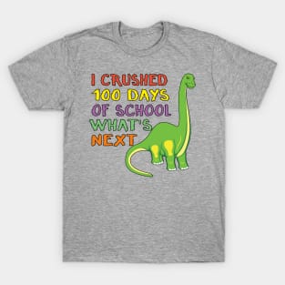 100 Days of School Dinosaur 100th Day Student Kids Dino T-Shirt